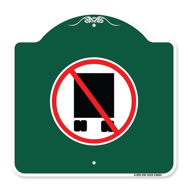 Designer Series National Network Prohibited, Green & White Aluminum Sign, 18" x 18", GW-1818-23864